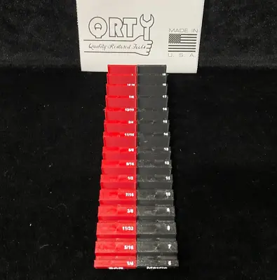 QRT Wrench Organizer For 14 Piece Metric And SAE Wrench Sets 2 Pc Numbered USA • $29.99