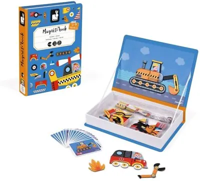 Janod J02715 Magneti'Book Vehicles. Children's 50 Piece Educational Game • £17.95