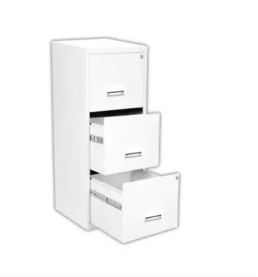 3 DRAWER 'PIERRE HENRY' STEEL WHITE MAXI FILING CABINET A4 / NEW +FREE 24h • £97.89
