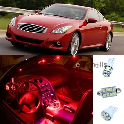 9Pcs Red Door Lights Interior LED Package Kit For Infiniti G37 Coupe 2008-2014  • $11.82