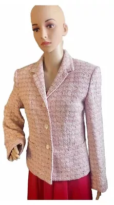 VTG Ann Taylor Spring Pink Boucle Jacket Blazer Skirt Suit!  Amazing!!! • $50