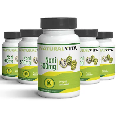 5 NONI MORINDA 500mg CITRIFOLIA IMMUNE 300 Caps Natural 100% Moringa Juice • $34.95