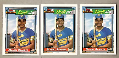 1992 - Topps - Draft Pick - Manny Ramirez (C. Indians) RC #156 (Lot Of 3 Cards) • $0.99