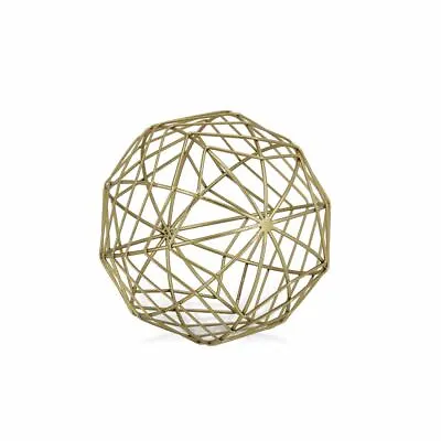 Unique 9  Gold Metal Abstract Hand Painted Decorative Orb Sculpture • $49.99