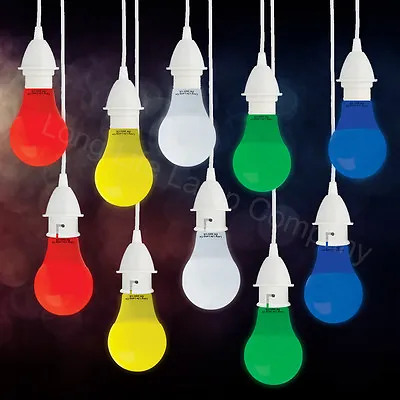 5W LED Coloured GLS A60 Light Bulb B22 Or E27 RED BLUE GREEN YELLOW WHITE   • £5.29