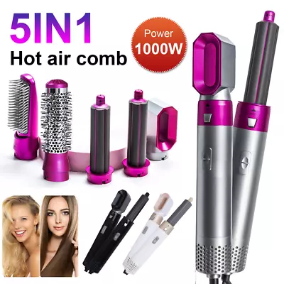 5 In 1 Rotating Hot Air Brush For Hair Dryer Volumizer Hair Straightener Curling • $29.49