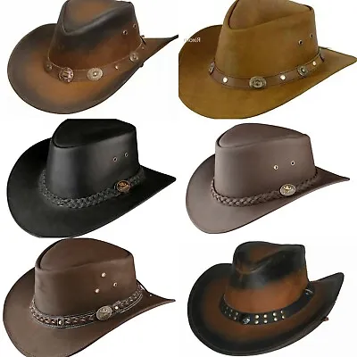 £15 • Buy Leather Cowboy Hat Australian Western Outback Style Holidays Party Chinstrap Hat