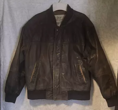 Vintage Officers Club Brown Leather Jacket • $50