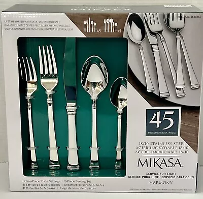 MIKASA-8 Piece Setting-18/10 Stainless Steel + 5 Piece Serving Set (45 Pieces) • $78.98