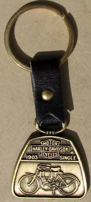 Original Nos Harley Davidson Bronze Advertising Keychain Excellet #h916 • $19.99