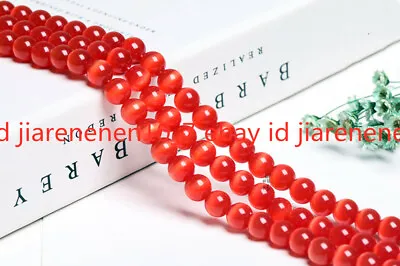 New 6/8/10/12mm Orange Red Mexican Opal Gemstone Round Loose Beads 15inches • $3.33