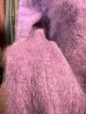 Mohair Sweater Cardigan Blended Fluffy Fuzzy Super Soft Women • $69.99