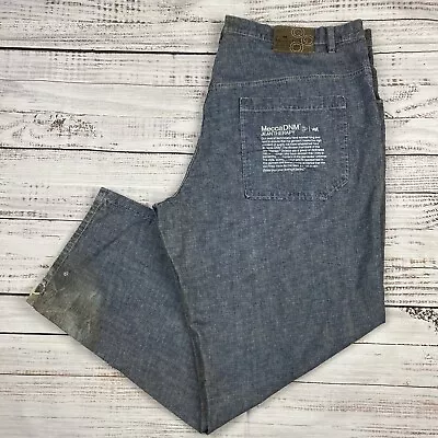 Mecca DNM Y2K Mens Denim Jeans 50x34 Therapy Wide Leg Baggy Newton II Distressed • $49.95