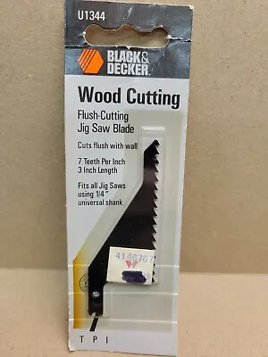 U1344 Black & Decker Flush Cutting Jig Saw Blade 7 TPI 3   New Old Stock  USA • $10.61