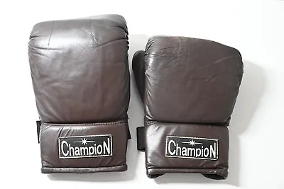 Champion Vintage Genuine Leather Boxing Gloves Brown Medium • $25