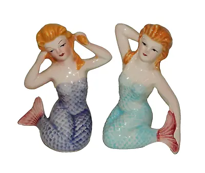 Vintage Beautiful Mermaid Salt & Pepper Shaker Set Japan • $84.99