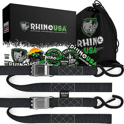 Rhino USA Motorcycle Tie Down Straps (2 Pack) Lab Tested 3328lb Break Strength • $29.99