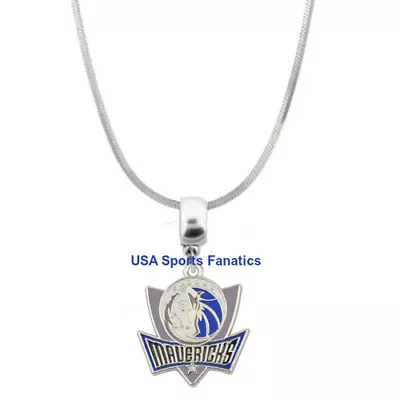 NBA Dallas Mavericks Team Logo Pendant Necklace On A 925 Snake Chain • $9.79