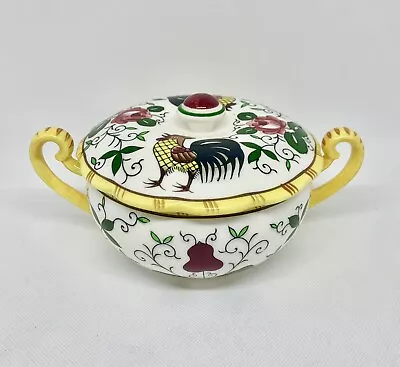 Vintage 1950’s Ucagco PY Early Provincial Rooster & Rose Sugar Candy Dish Japan • $29.99