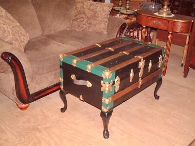 Vintage Trunk Coffee Table Storage Chest Chic Style  • $275