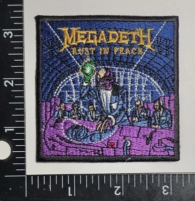 MEGADETH RUST IN PEACE WOVEN PATCH IRON ON OR SEW ON EST. 3  X 3  • $12.75
