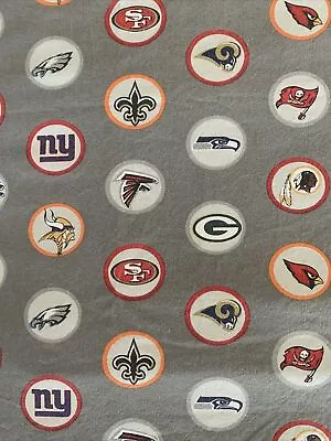 Pottery Barn Teen Football Nfc Nfl Gray Red 2 Queen Flat Sheets  And  Pillowcase • $40