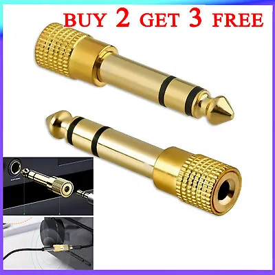 £2.84 • Buy Female 6.35 To 3.5 Jack Headphone Audio Adapter Microphone Connector Stereo Plug