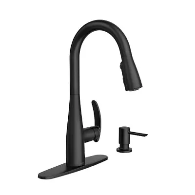 Moen 87932BL Reyes Matte Black One-Handle High Arc Pulldown Kitchen Faucet • $103.99
