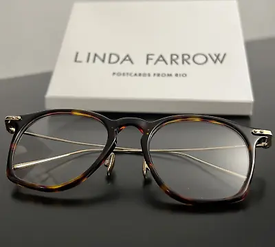 NEW Linda Farrow 52 MILA Gold Plated Frame Luxury Designer Eyeglasses • £180