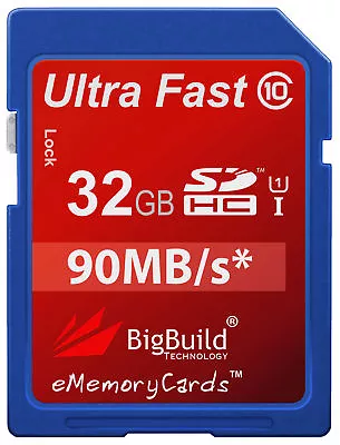 32GB Memory Card For Sony HXR-MC2500E Camcorder | Class 10 90MB/s SD SDHC New UK • £12.95