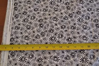 By 1/2 Yd Black Floral On White Quilt Cotton Moda/Me & My Sister/Happy!M8543 • $5.25