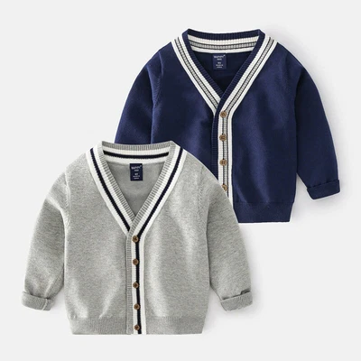 $18.95 • Buy V-Neck Cardigan For Boys Sweaters Autumn Outerwear Long Sleeve Kids Coats 2-6Yrs