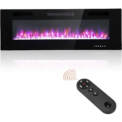 60 Inches Ultra-Thin Electric Fireplace Wall-Mounted & Recessed Fireplace Heater • $233.99