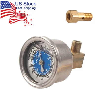 Fuel Pressure Gauge Liquid Filled 1/8 NPT 100PSI For VMS Honda Acura Mitsubishi • $13.87