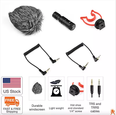 Mini Microphone MIC Video For Camera PC IPhone Hot Shoe Youtube Work From Home • $25.99