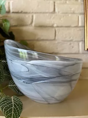 Beautiful Smoky Swirl Art Glass Mariposa Bowl  Alabaster Decorative Bowl  Series • $45