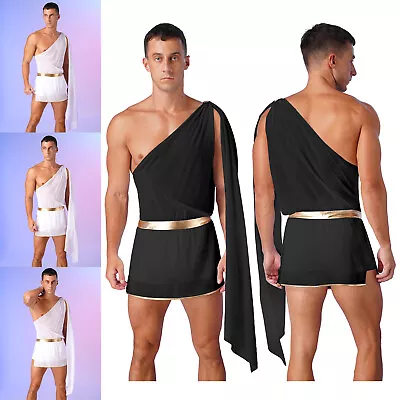 US Men's Toga Halloween Costume Ancient Greek Roman Dress Up Party Toga Costumes • $13.53