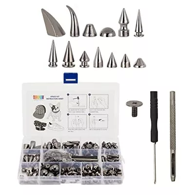 150 Piece Screw Spike Studs For Clothing DIY Crafts With Tools Assorted Sizes • $15.37