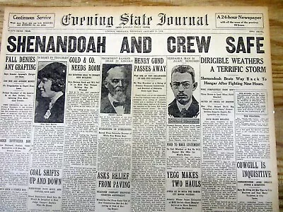 1924 Headline Newspaper Near DISASTER To The AIRSHIP USS SHENANDOAH Lakehurst NJ • $25