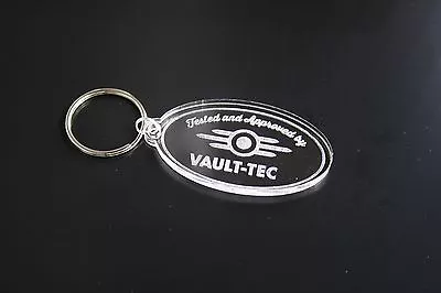 Laser Engraved Acrylic Keyring Vault-tec Logo Fallout 3 4 NV • £3.50