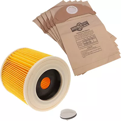 Filter & Dust Hoover Bags For KARCHER MV2 Wet & Dry Vacuum Cleaners 5 X Bags • £7.65