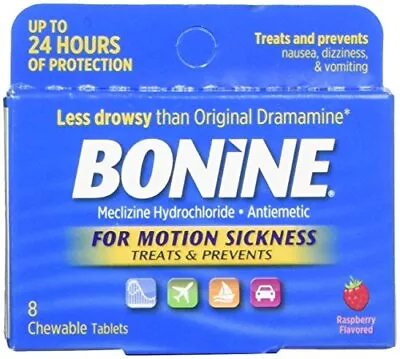 For Motion Sickness Chewable Tablets Raspberry Flavored 8 Each • $6.68