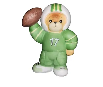 Signed Lucy & Me Football Player Bear Go Green Score! Enesco Lucy Rigg 1989 • £6.60