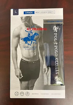 (3-Pk) BEVERLY HILLS POLO CLUB Men COTTON MAX STRETCH FLEX COOL BOXER BRIEFS   • $19.95