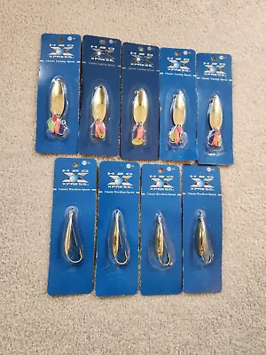 Classic Weedless & Casting Spoon Set Of 9 ( 1/4 And 1/2 Oz /Gold Set) H2O Xpress • $8.50