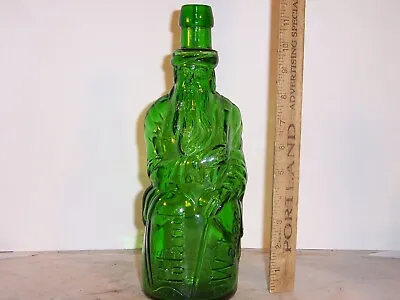 Mineral Water Poland Spring Quart Moses Figural Emerald Green 1910-20 • $50