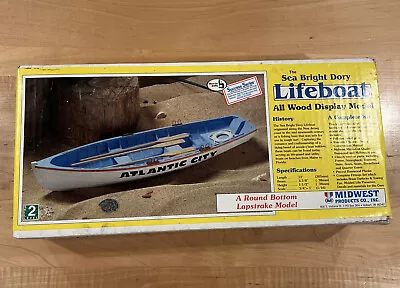 Vintage Midwest Products The Sea Bright Dory Lifeboat All Wood Display Model Kit • $64.99