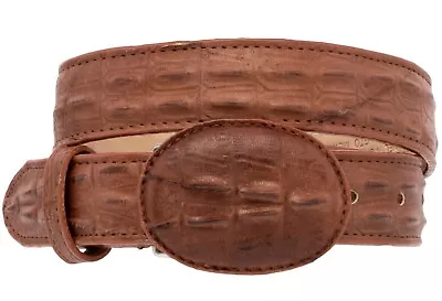 Kids Unisex Western Cowboy Belt Alligator Print Leather Cognac Cinto Vaquero • $19.99