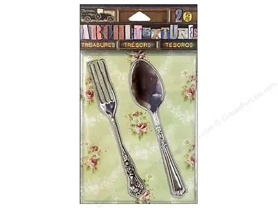 7 Gypsies Architextures Treasures Embellishments- Tarnished Silver Fork & Spoon • $5.99
