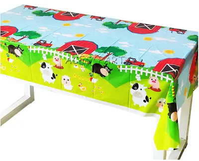 £3.29 • Buy Farm Animals Birthday Party Supplies Tableware Table Cover Plastic Decorations